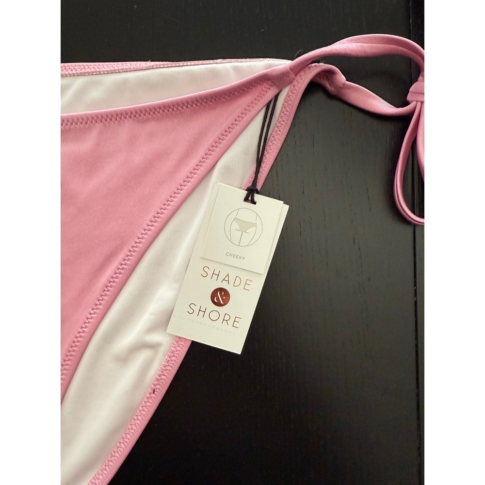 Shade & Shore Cheeky Side-Tie Bikini Bottom Womens L (12-14) Pink Beach Resort - Picture 2 of 7